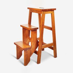 Multifunction Usage Wood Step Stool (Color: As pic show)